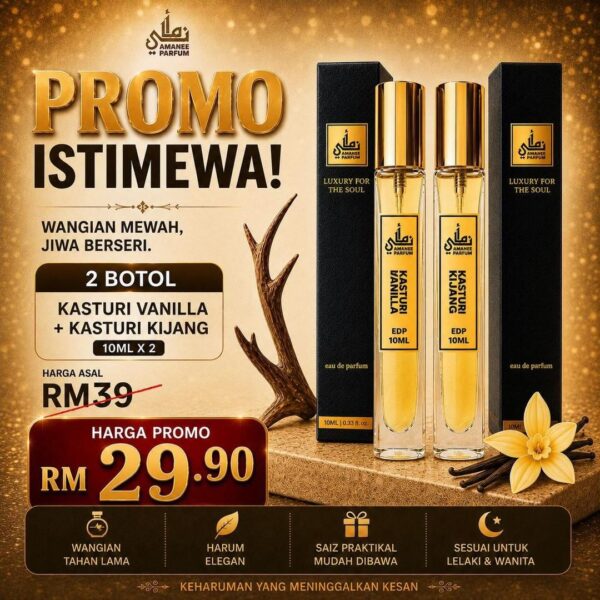 [10ML]  1 Kasturi Kijang + 1 Kasturi Vanilla