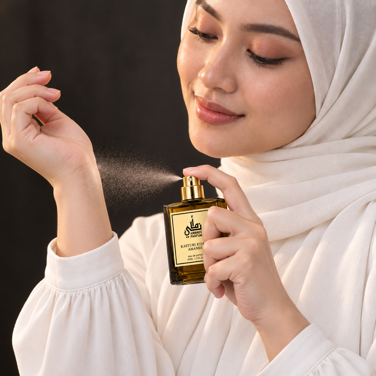 Cara sapu Kasturi Kijang di pergelangan tangan