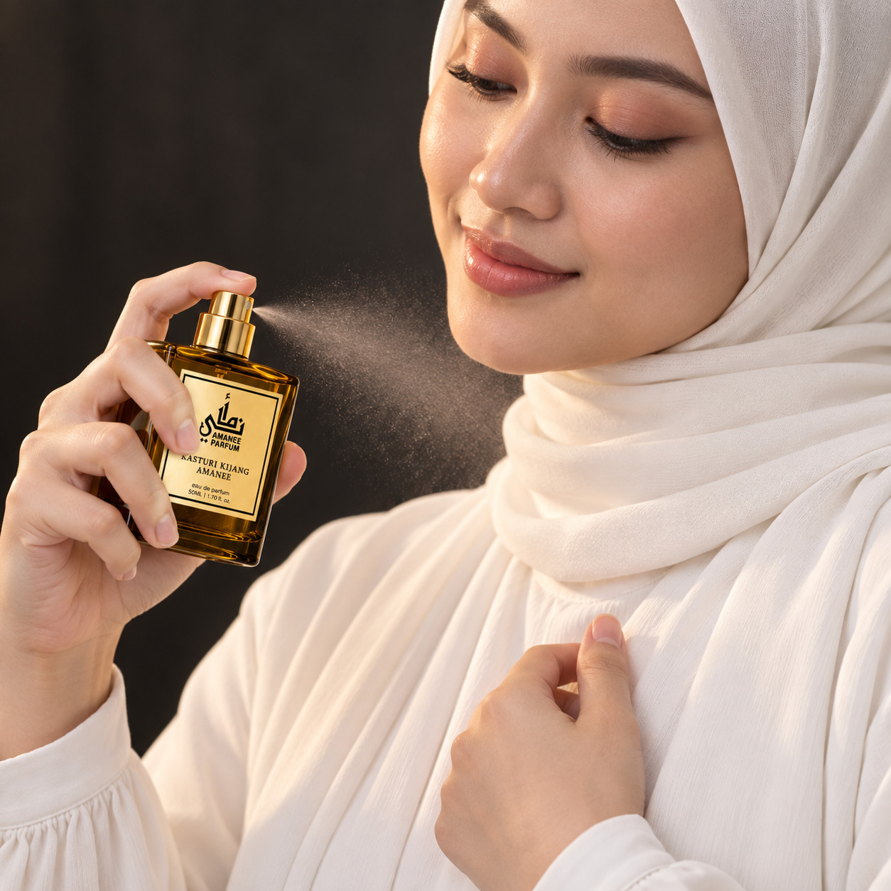 Cara sapu Kasturi Kijang di tengkuk